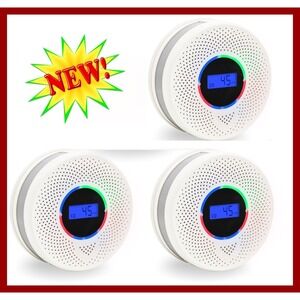 Kesy Dual Sensor Smoke Carbon Monoxide Detector 3 Pack 10-Year Battery 217 2034